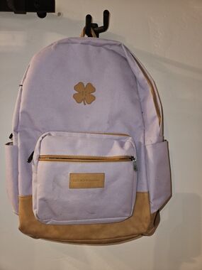 Lucky Brand Lavender Canvas Backpack with Tan Accents
